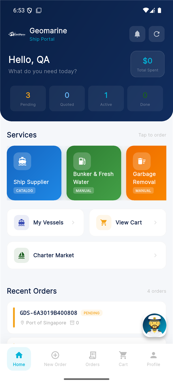 Dashboard screen