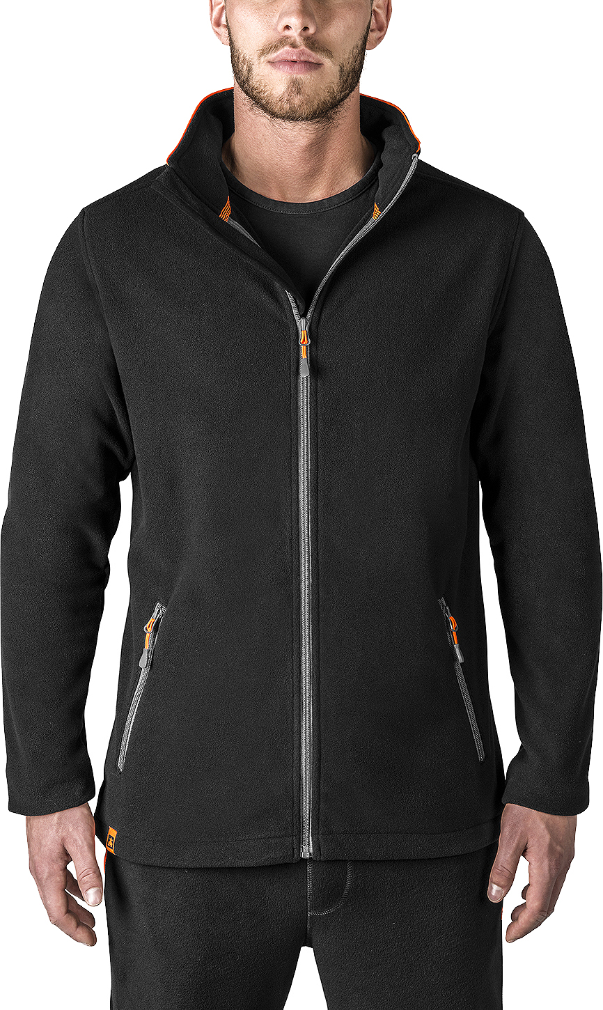 JACKET FLEECE POLYESTER, ANTI STATIC BLACK/ORANGE S