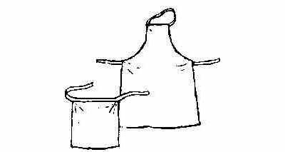 APRON COTTON WHITE WAIST TYPE