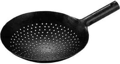 FRYING PAN CHINESE STEEL, PERFORATED DIAM 240MM