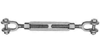 TURNBUCKLE FRAME GALV JAW&JAW, 3/8X6"
