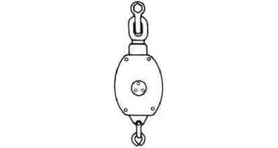 BLOCK WOODEN W/SHACKLE SC18 &, BECKET F3426-W3BS TRIPLE 200MM