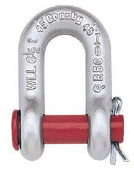 SHACKLE STRAIGHT FORGED CROSBY, ROUND PIN G-215 GALV 1/4"