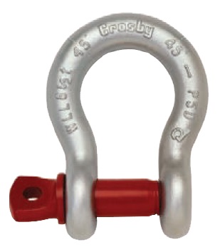 SHACKLE BOW TYPE FORGED CROSBY, SCREW PIN G-209 GALV 3/16"