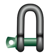 SHACKLE DEE W/SCREW PIN GALV, GREEN PIN G-4151 5MM 0.33TON 