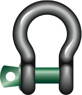 SHACKLE BOW W/SCREW PIN GALV, GREEN PIN G-4161 5MM 0.33TON 