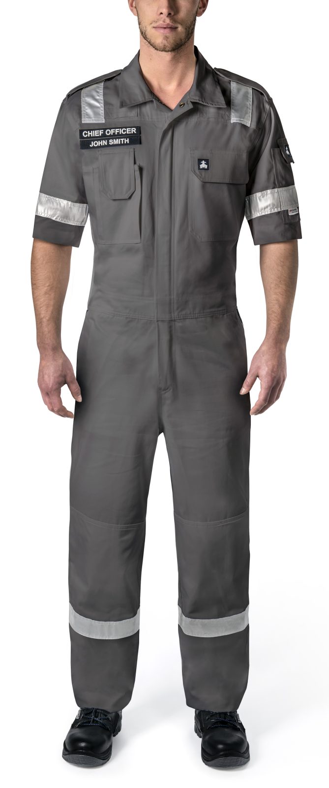 BOILERSUIT COTTON SHORT SLEEVE, UV PROTECT REFLECT GREY 2XL 