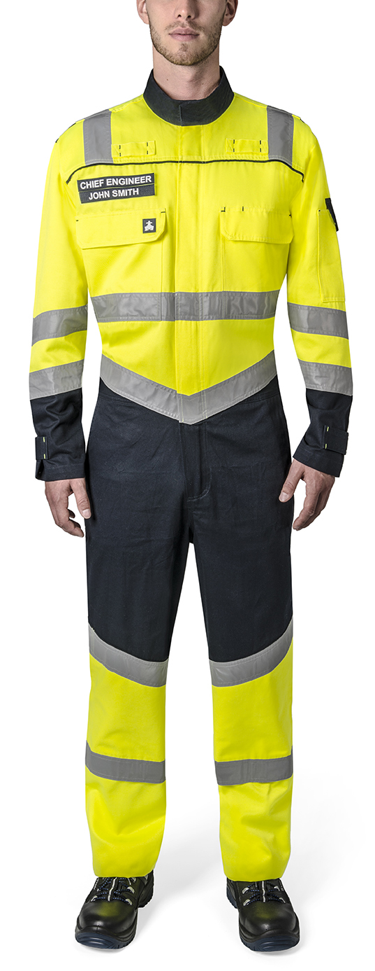 BOILERSUIT UV PROTCT HIGH, VISIBILITY YELLOW/NAVY XS