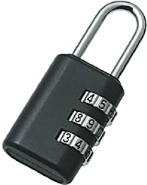 PADLOCK COMBINATION RESETTABLE, 3 DIGIT LOCK 