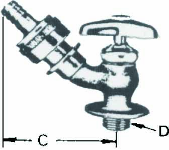 SILL-COCK WITH SNAP ON HOSE, COUPLING 13(1/2)