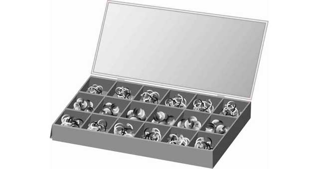 CIRCLIP KIT STEEL SET NO.1, TOTAL 890'S 