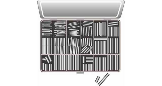 DOWEL PIN KIT HARDENED STEEL, METRIC PARALLEL 315PINS