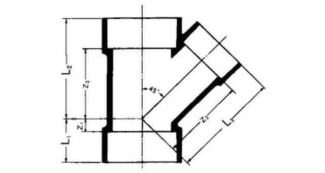 Y-PIECE PVC 45DEG FOR DRAIN, SIZE 30
