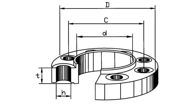 FLANGE CARBON STEEL SLIP ON, RAISED FACE DIN86029 PN10 10MM