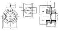 VALVE BUTTERFLY CAST IRON DIN, FLANGED LONG #54 PN6 50MM