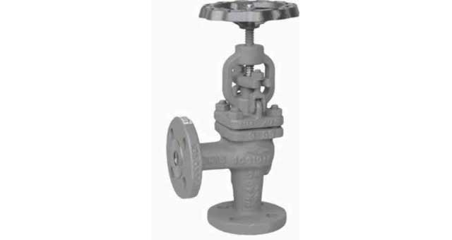 ANGLE VALVE DIN CARBON STEEL, FLANGED PN25/40 #418 15MM