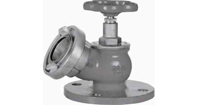 FIRE/DECKWASH VALVE DIN 30DEG., COPPER ALLOY PN16 #907 25MM