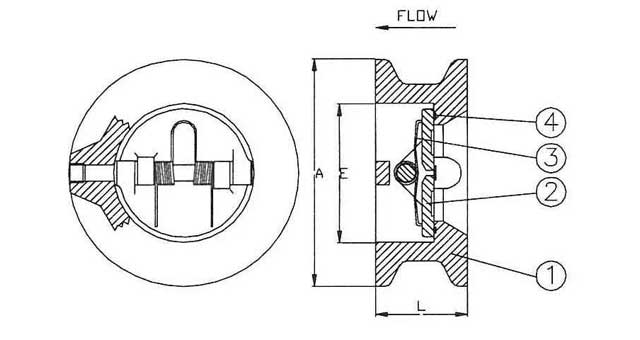 VALVE CHECK DUO CAST IRON DIN, #4101 50MM