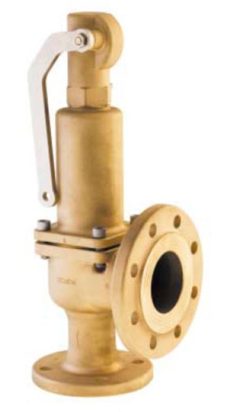 VALVE SAFETY GUNMETAL #852BHL, DIN W/LIFTING LEVER PN25 DN40 