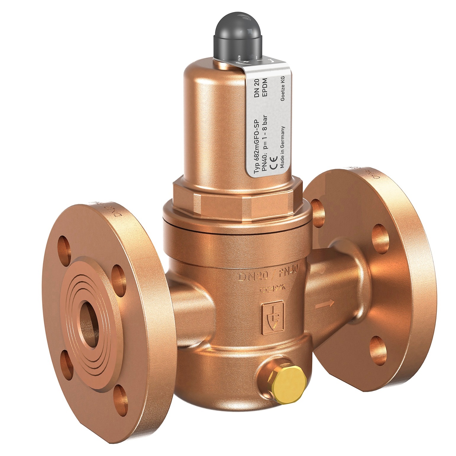 VALVE PRESS. REDUCE W/FLANGE, PN40 GUNMETAL #682MGFO-LP DN15