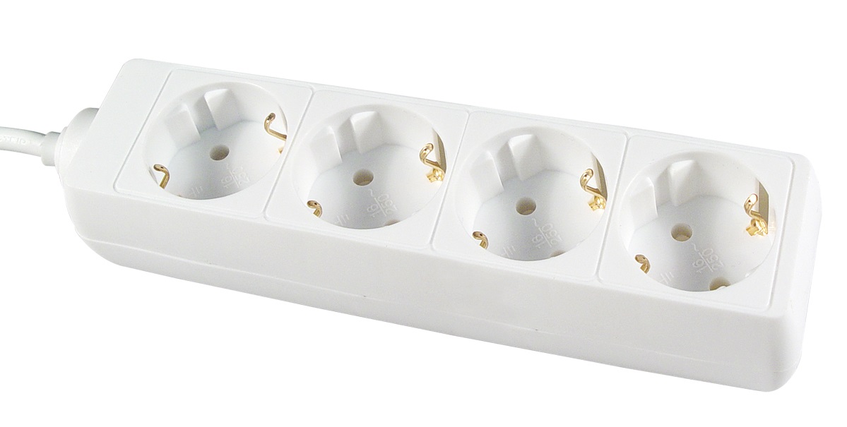 RECEPTACLE 2WAYS EUROPEAN PLUG, 2 ROUND PINS W/3MTR CORD