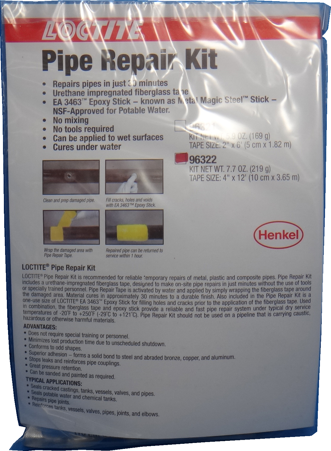 PIPE REPAIR KIT LOCTITE 5070, TAPE SIZE W50MMXL1800MM 