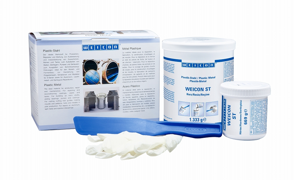 METALLIC FILLED PUTTY WEICON ST, 2.0KG 
