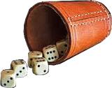 DICE WITH LEATHER CUP