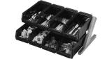 CUTLERY BENCH STAND PP 2 BOXES, 2 TIERS 180X440X230MM 