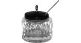 MUSTARD POT GLASS, WITH PLASTIC COVER