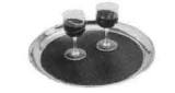 SERVICE TRAY ROUND PLASTIC, NON SLIP 353MM DIAM
