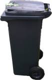 CONTAINER GARBAGE FIBREGLASS, W/WHEEL L-COMBUST. YELLOW 240L