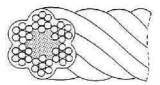ROPE WIRE VINYL COVERED GALV, FOR ANTENNA O.D.6X8MM