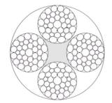 ROPE WIRE NON ROTATING 4STRAND, LANKOFOUR 12.5MMDIAX200MTR