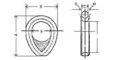 HAWSER THIMBLE W/TRIANGLEPLATE, UNGALV FOR 50MM DIA ROPE