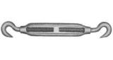 TURNBUCKLE FRAME BLACK, HOOK&HOOK 6MMX100MM