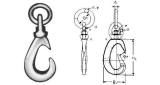 CARGO HOOK WITH SWIVEL, EYE & RING SWL 1TON