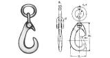 CARGO HOOK WITH SHACKLE&RING, SWL 1TON
