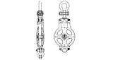 BLOCK CARGO CASTSTEEL W/BECKET, JIS-F3428-1RB SINGLE 340MM