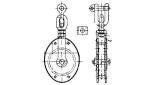 BLOCK GUY STEEL SWIVEL SINGLE, JIS-F3419-MS1A 160MM