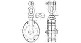 BLOCK GUY STEEL SWIVEL DOUBLE, JIS-F3419-MS2A 160MM