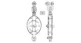 BLOCK GUY STEEL SWIVEL SINGLE, JIS-F3419-MS1B 160MM W/BECKET