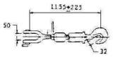 TURNBUCKLE GALV TB-14-423, JAW&SWIVEL PIPE BODY B/L 42TON