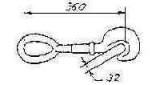 LASHING ROD EXTENSION EX-40-42, RING&HOOK L360MM B/L 42TON