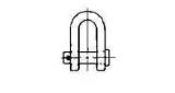 SHACKLE STRAIGHT FLAT HEAD PIN, UNGALV JIS-M-SA 34MM SWL 7TON