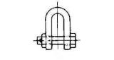 SHACKLE STRAIGHT HEX HEAD BOLT, UNGALV JIS-M-SB 20MM SWL 2.5T