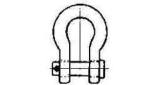 SHACKLE BOW FLAT HEAD PIN, UNGALV JIS-M-BA 34MM SWL 7TON