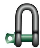 SHACKLE DEE W/SCREW PIN GALV, GREEN PIN G-4151 5MM 0.33TON 
