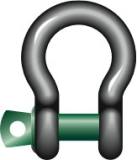 SHACKLE BOW W/SCREW PIN GALV, GREEN PIN G-4161 5MM 0.33TON 