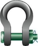 SHACKLE SLING BOW W/SAFETYBOLT, GREEN PIN P-6033 22MM 7TON